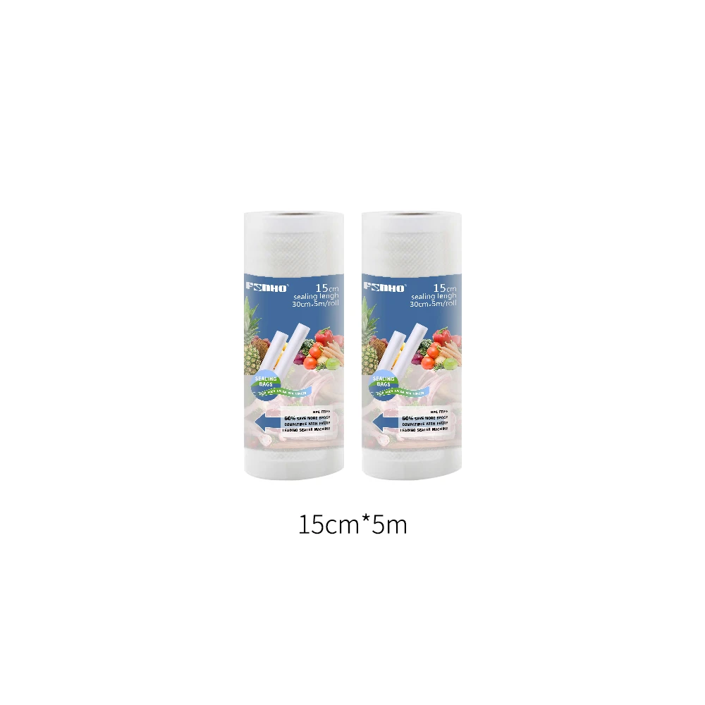 15cmx5m 2rolls FUNHO 28 см* 500 см 2 рулона/лот вакуумные упаковочные пакеты для вакуумного упаковщика Упаковка Контейнер сумка для хранения продуктов питания кухня - Цвет: 15cmx5m 2rolls