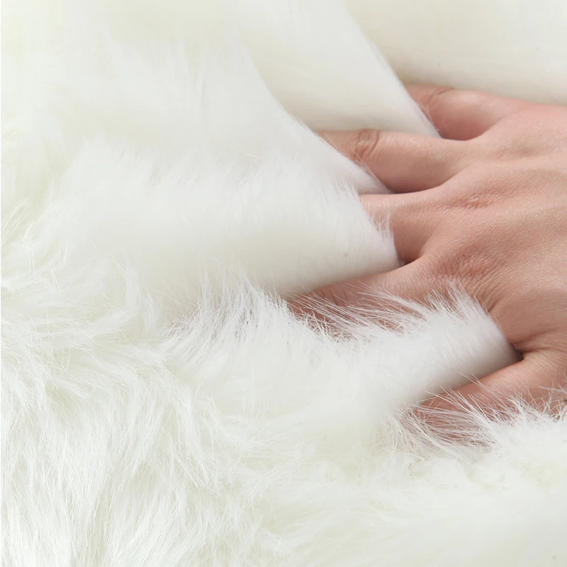 Round Soft Faux Sheepskin Fur Area Rugs for Bedroom Living Room Floor Shaggy Plush Carpet White Home Floor Mat Rug Bedside Rugs