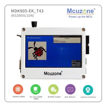 

MDK32905-EK_T43-OV2640 N32905U1DN, NUVOTON ARM926 core , on chip 32MB DDR,2M pixel,camera JPEG codec, 4.3" 480272 TFTLCD with TP
