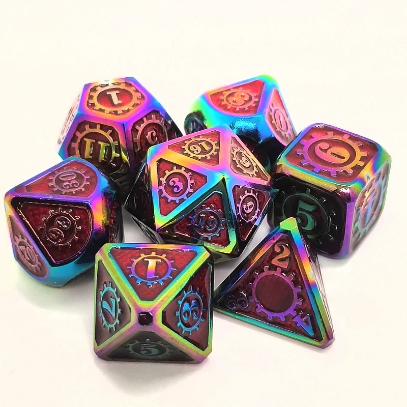 Металлические многогранные кости для игровых игральных костей DND ролевых игр