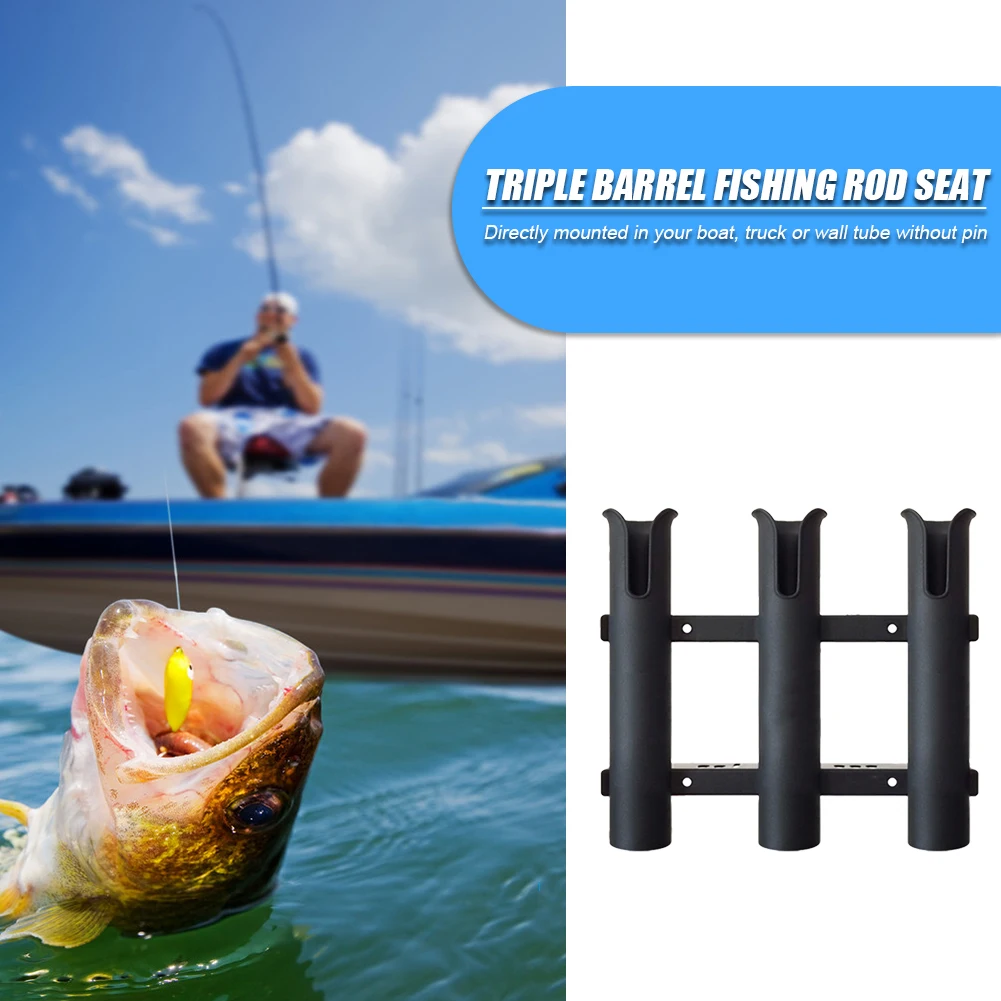 Fishing Rod Holders 3 Tube Link Fishing Rod Holder Aluminium 3 Rod Rack for  Marine Yacht Boat Truck Boat Accessories