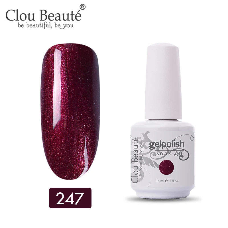 Гель-лак Clou Beaute Vernis, УФ-краска, сделай сам, лак для ногтей, гибридный, 15 мл, розовый, красный, фиолетовый цвета, УФ-яркий и блестящий Гель-лак - Цвет: 11247