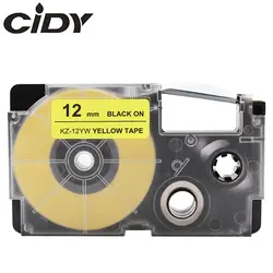 Cidy 100 шт./лот 12 мм xr-12yw xr12yw XR 12yw черный на желтом ленты кассеты совместимый для EZ-Label Printer сделано в Китае