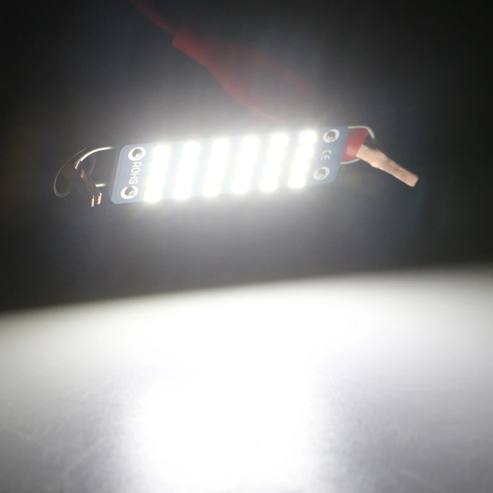 10X AC/DC 12 В 44 мм 24 SMD жесткая петля светодиодная гирлянда лампы C5W C10W 561 карго купол для чтения потолочный светильник на крышу 240LM белый