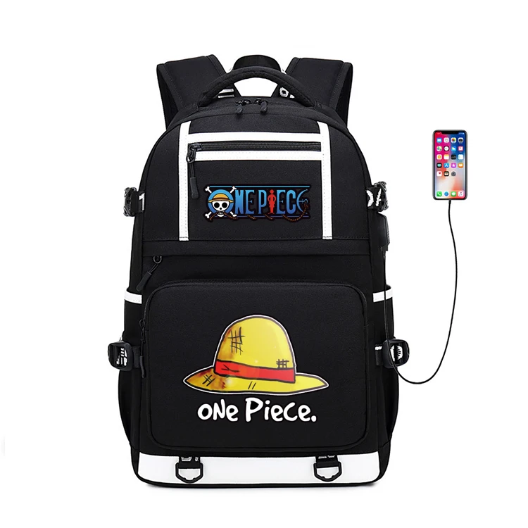 Один Кусок Луффи Зоро косплей Bookbag Оксфорд путешествия рюкзак школьный сумки для девочек подростков зарядка через usb ноутбук рюкзак аниме - Цвет: 14