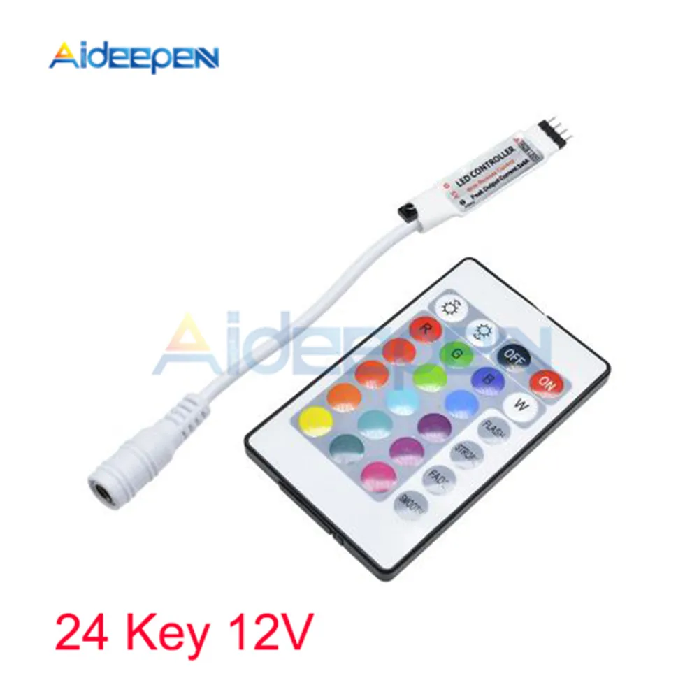 ตัวเลือกสินค้า RGB LED Strip Controller 3 Buttons Dimmer 24 Keys IR/RF Remote Control