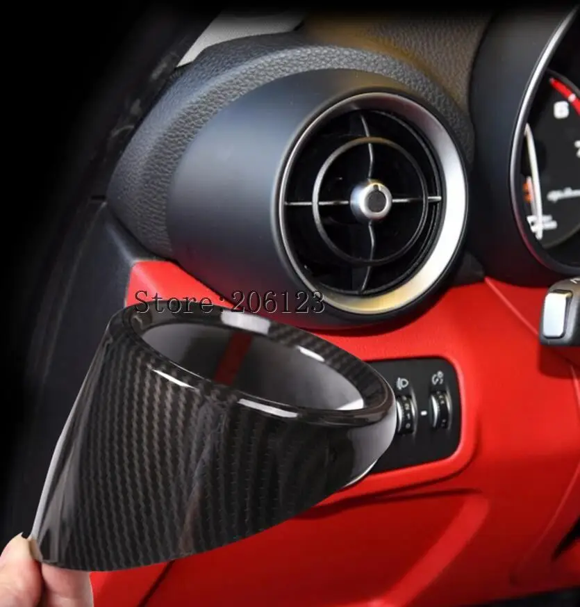 

For Alfa Romeo Giulia 2017 2018 Car-Styling Matte Inner Interior Front Side Air Vent Outlet Cover 2pcs auto accessories