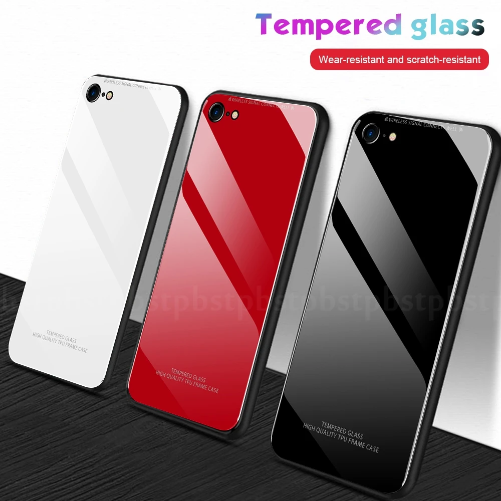

Color Hard Tempered Glass Cover Case For iPhone XR XS Max Simple Glass Case For iPhone XR XS Max X 7 8 6 6S Plus Protector Shell