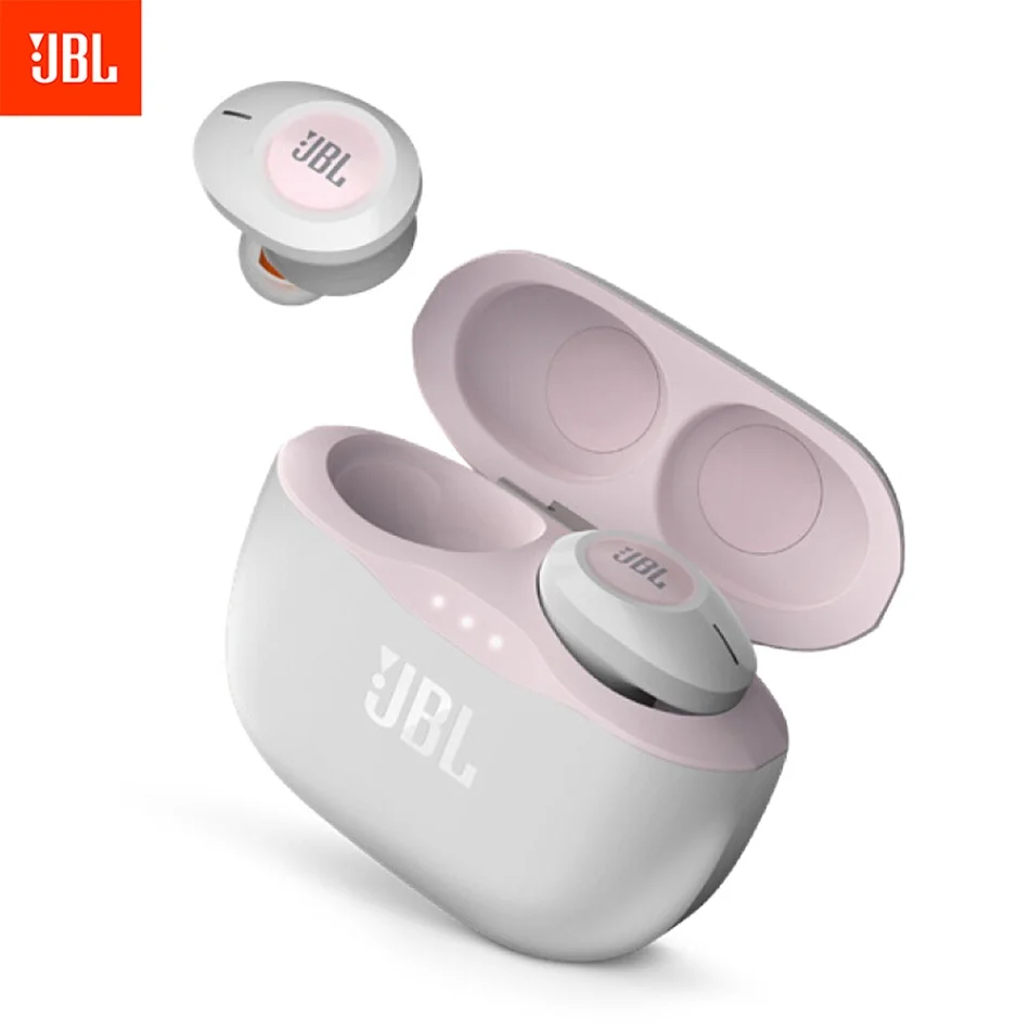 JBL TUNE 120TWS настоящие беспроводные Bluetooth наушники с микрофоном, невидимые спортивные наушники с сенсорным управлением, чехол для зарядки - Цвет: Pink