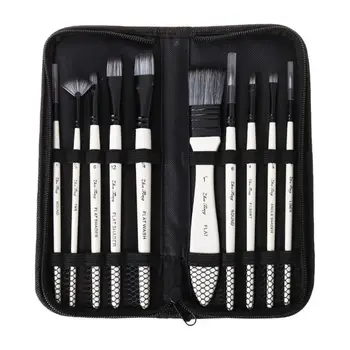 

10pcs Paint Brushes Nylon Hair Watercolor Gouache Paintbrushes Painting Tool