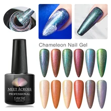 MEET ACROSS Хамелеон Ультрафиолетовый гель для ногтей голографический лак цветной Блестящий Гель-лак впитывающий УФ СВЕТОДИОДНЫЙ Цветной Гель-лак