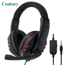 Проводная игровая гарнитура 3,5 мм, игровые наушники с глубоким басом, профессиональные геймерские наушники с микрофоном для ПК, компьютера, PS4
