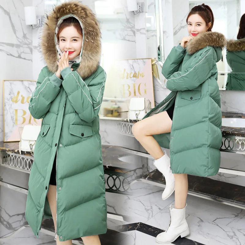 

Cotton-padded Clothes 2018 Winter Fashion Comfortable Simple Cool Solid Color Mid-length Long Sleeve Zipper