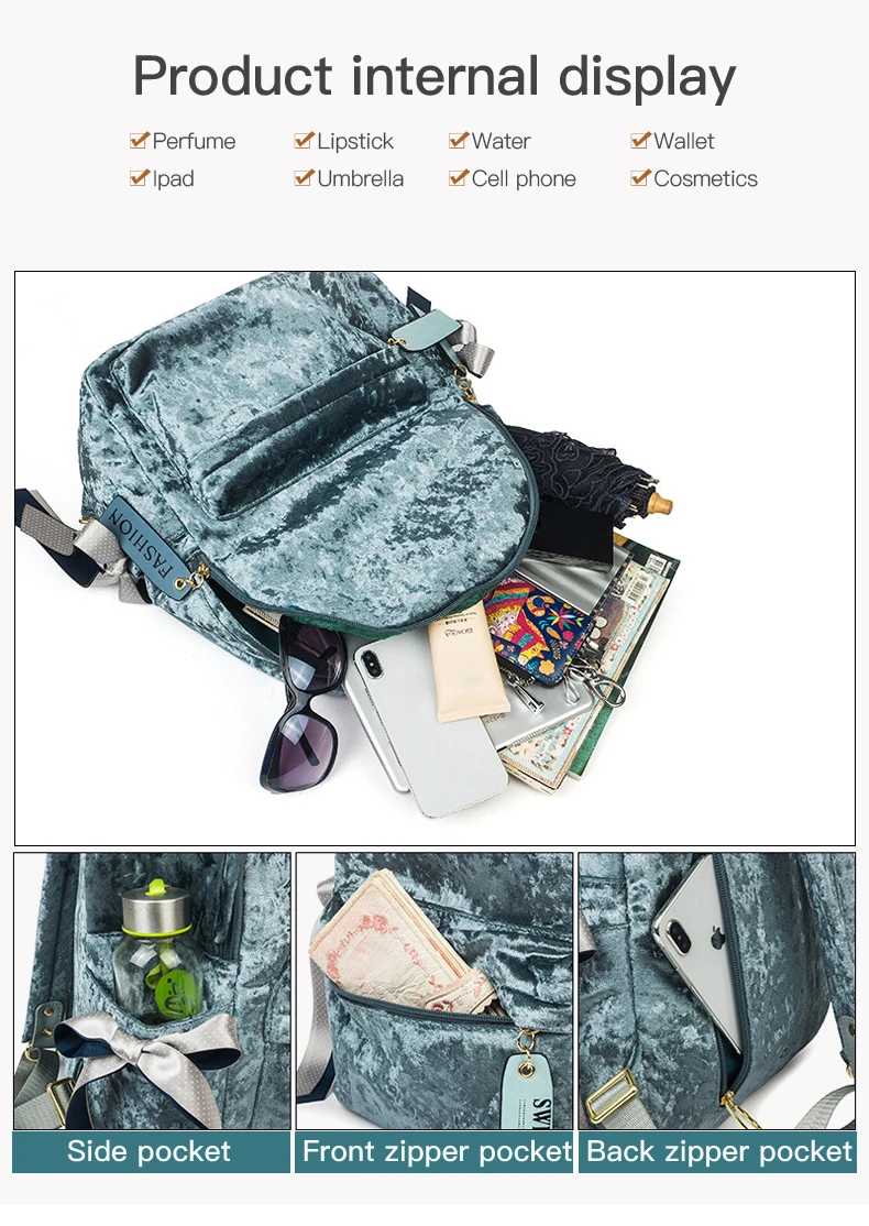 Бархатный женский рюкзак, Модный женский рюкзак, школьный рюкзак для колледжа, Harajuku, дорожные сумки через плечо для девочек-подростков XA569H