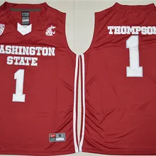 Новое поступление высокое качество Washington State Стразы Пума Клей Томпсон 1-красный Размеры S, M, L, XL, 2XL, 3XL Джерси