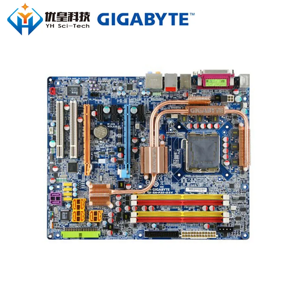 Оригинальная б/у настольная Материнская плата Gigabyte P35-DS4 P35 LGA 775 Core 2 Экстремальный/Core 2 Quad/Core 2 Duo DDR2 ATX