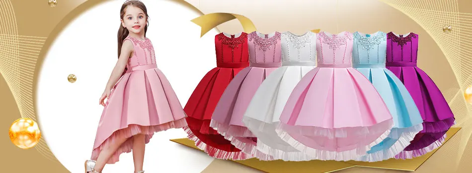 Кружевное платье с вышивкой для маленьких девочек от 1 до 8 лет, детское праздничное платье для девочек на свадьбу элегантное платье-пачка принцессы с бантом