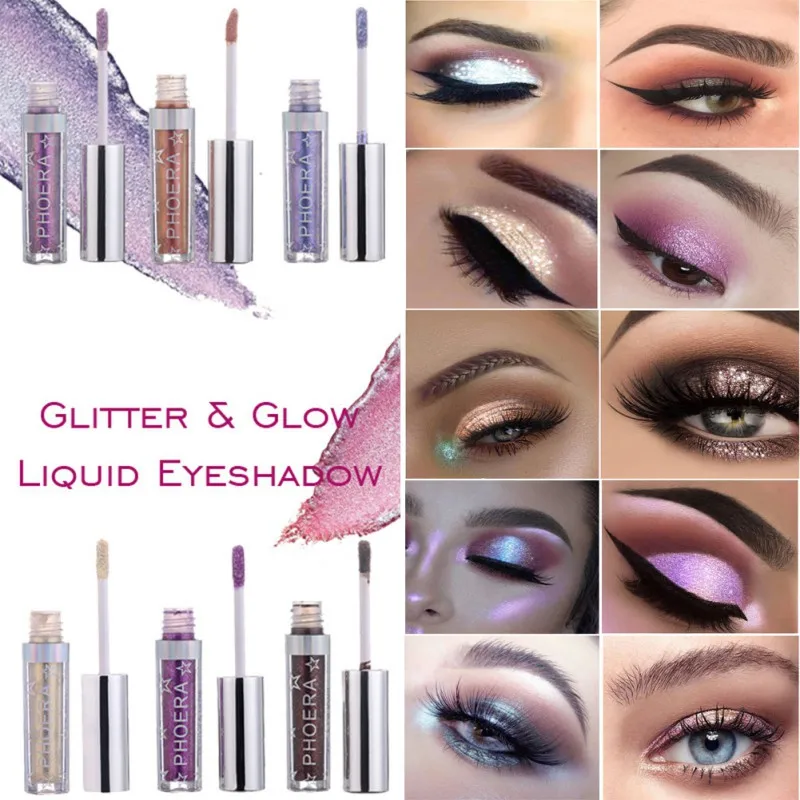 Glitter Eyeshadow Waterproof Liquid Shimmer Long Lasting Metallic Pigments Shine Metals Glitter and Glow Eye Shadow Stickers