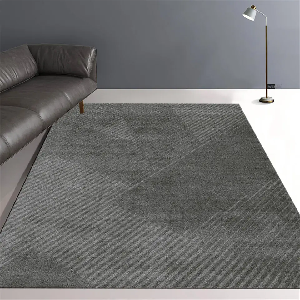 Luxury Dark Gray Living Room Rug Simple Geometric Lines Modern Sofa Carpet Coffee Table Floor Mat Hallway Decoration | Дом и сад