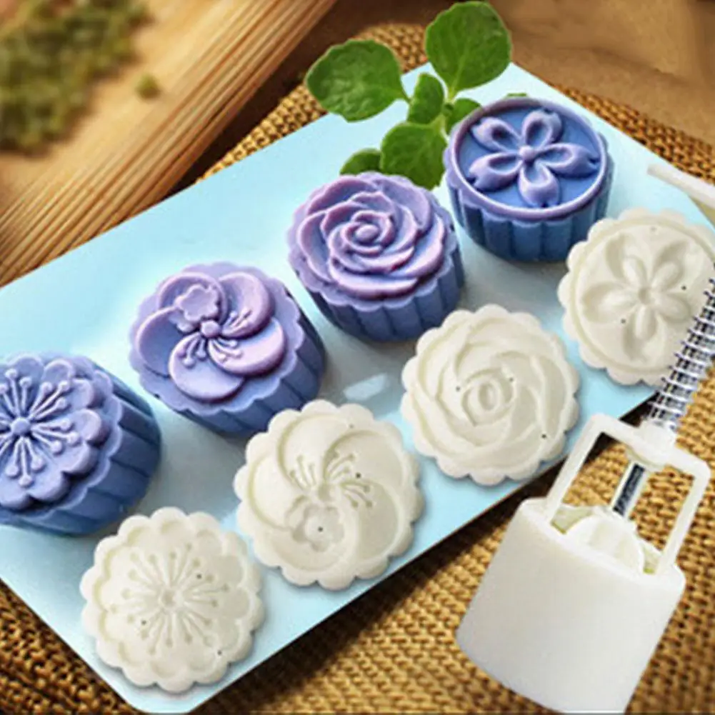 Ручная прессовка Mooncake плесень Праздник середины осени Китайский торт Друк DIY выпечки