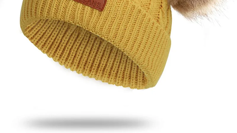 Детская шапка, вязаная Милая шапка для девочек, BoysBig Pom pom Beanie, детские шапки для девочек и мальчиков, теплая вязаная зимняя детская шапка из натурального енота F