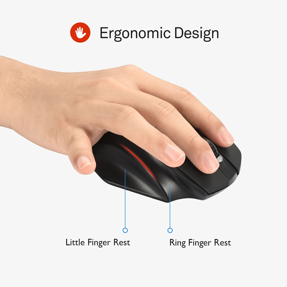 Kopen Victsing Full Size Draadloze Muis Met Nano Usb ontvanger 5 Verstelbare Cpi Niveau 6 Knop Voor Notebook Pc Laptop Computer Macbook