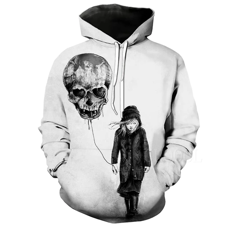 Hoodies 3 Толстовка с капюшоном и рисунком черепа для мужчин и женщин, спортивная одежда, воздушный шар с черепом, 3D принт, повседневные толстовки, уличная одежда, пуловер, Топ - Цвет: Hoodies 3