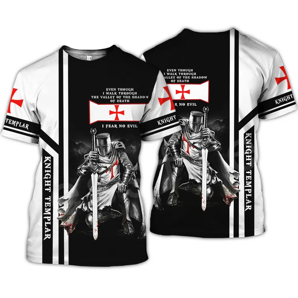 

Tessffel cavalier Knights Templar Armor Causal Streetwear Harajuku Unisex 3DPrint Short Sleeve Streetwear T-shirts Men Women s-7