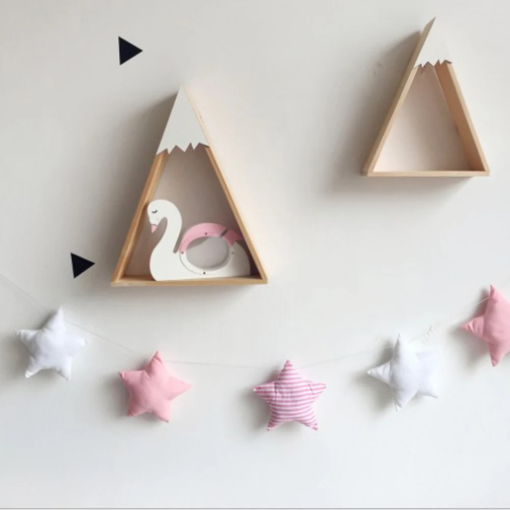 Pink White Stripe Украшение в виде бантика, сделай сам, художественное свадебное украшение на стену, гирлянда для вечеринки, дня рождения, спальни, детской комнаты, принадлежности для фотосъемки, висящая звезда - Цвет: Pink White Stripe