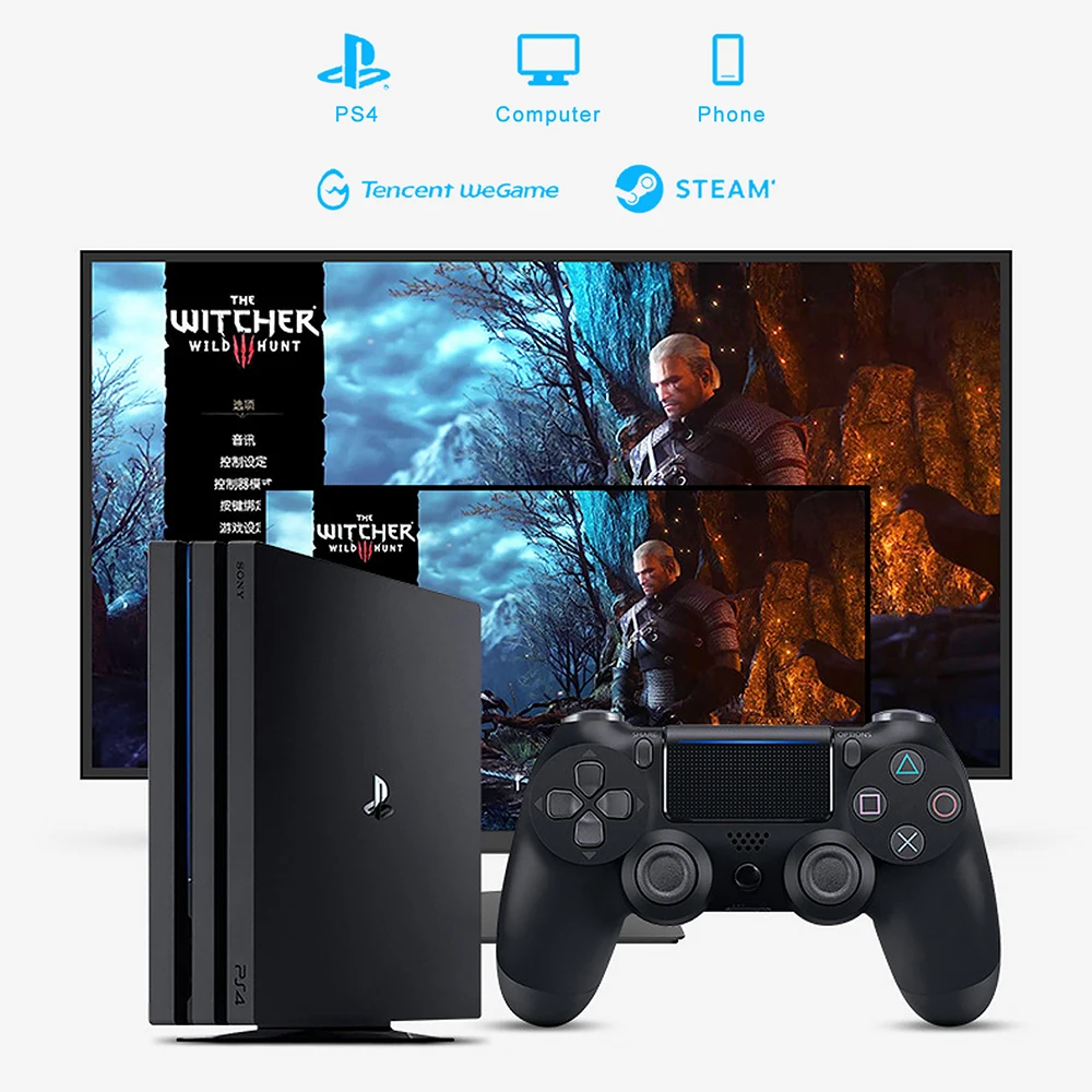 블루투스 게임 패드 무선 Ps4 컨트롤러 플레이 스테이션 4 프로/슬림/Pc/안드로이드/Ios/스팀/듀얼쇼크 조이스틱 미국:: 위메프