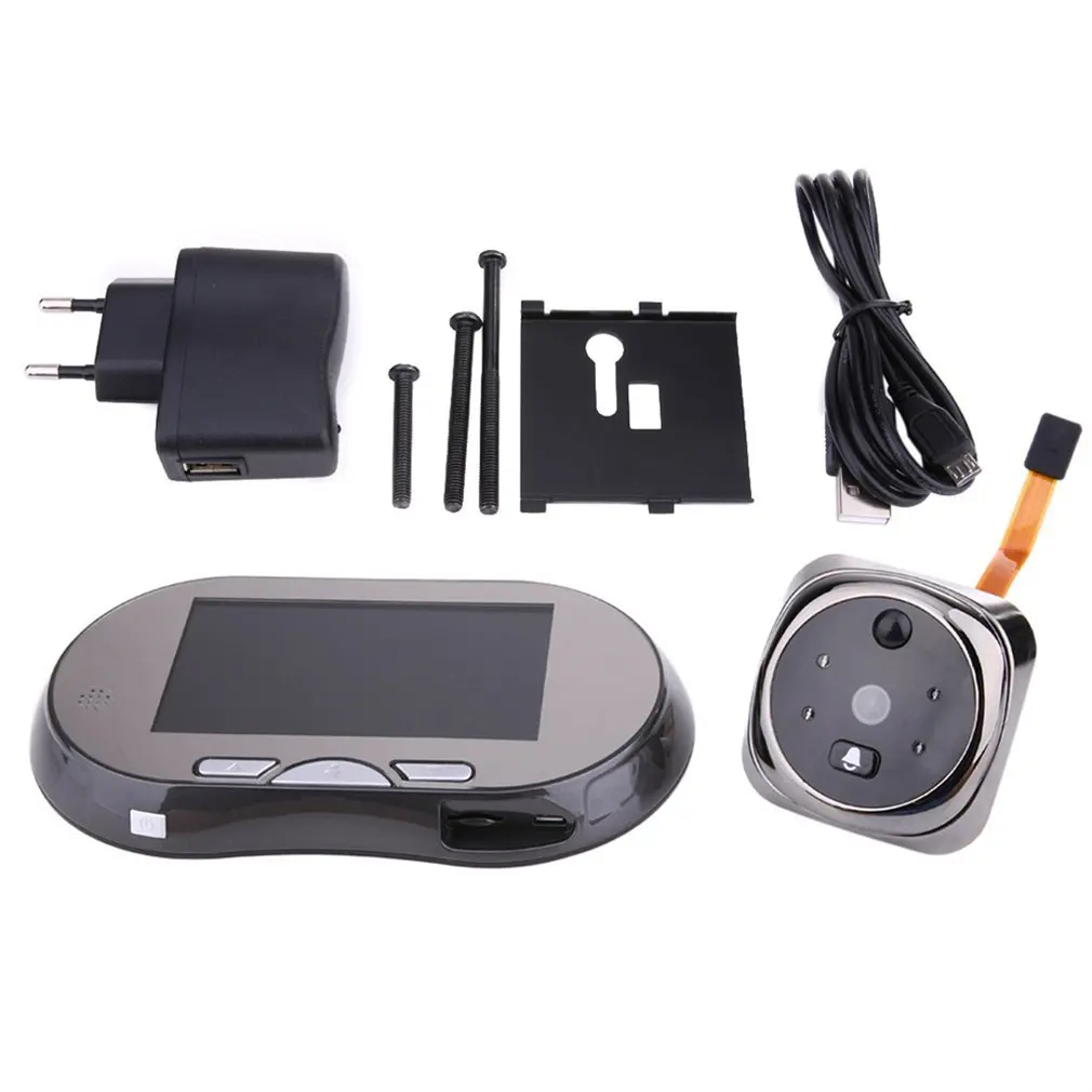 

4.3" Touch Screen Digital Doorbell 160 Degree HD Wide Angle Peephole Viewer Door Eye Doorbell Night Vision Zinc Alloy eye