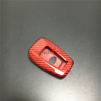 

Car Remote Smart Key Case Holder Cover Trim For Toyota Camry / Land Cruiser Prado 2018 Red & Black Real Carbon Fiber