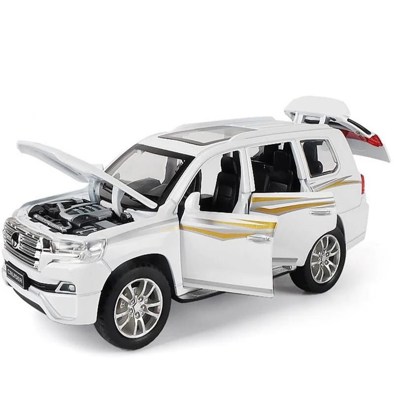 1:32 Toyota Land Cruiser SUV Die Cast Modellauto Spielzeug Schwarz Pull Back