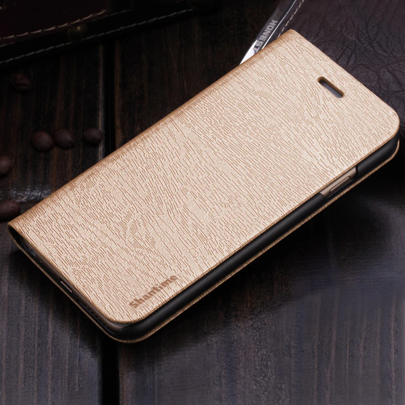 Деревянный кожаный чехол для телефона Infinix Note 6 X610B, флип-чехол для Infinix Note 6 X610B, деловой чехол, Мягкая силиконовая задняя крышка - Цвет: Gold