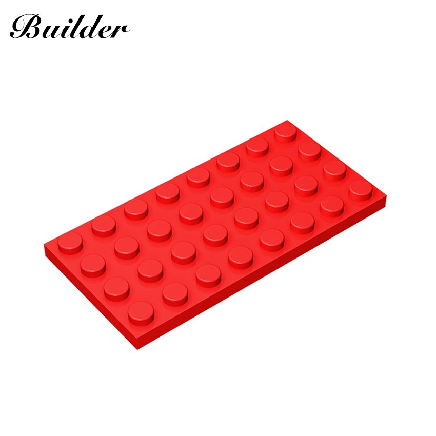 리틀 빌더 3035 MOC 얇은 피규어 벽돌 4x8 도트 10pcs 빌딩 블록 DIY 크리 에이 티브 조립 입자 완구 어린이를위한