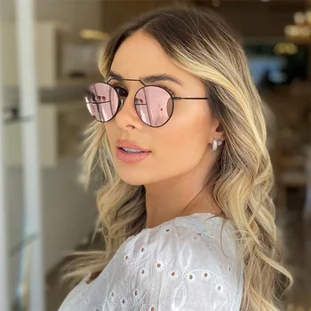 

Brazil sun glasses women's single beam round frame metal sunglasses women's sunglasses