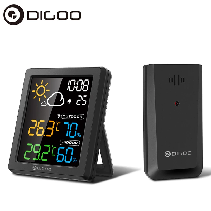 DIGOO DG-8647 Mini HD Color Screen LCD Weather Station Alarm Clock Smart Hygrometer Thermometer Snooze Dual Desktop | Инструменты