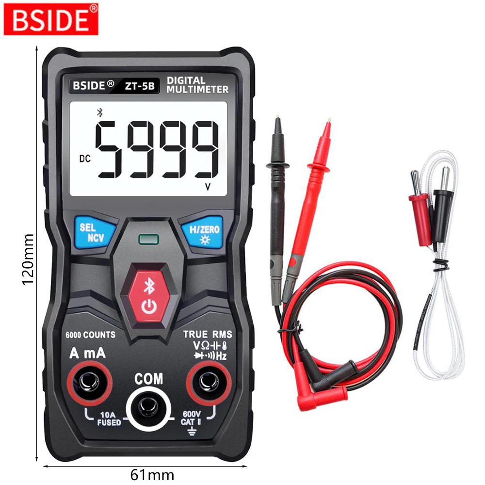 BSIDE ZT-5B Беспроводной Цифровой мультиметр Авто-диапазон True RMS 6000 отсчетов
