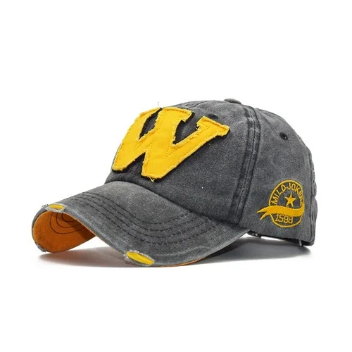 2021 Cotton Embroidery Letter W Baseball Cap Snapback Caps Bone casquette Hat Distressed Wearing Fitted Hat For Men Custom Hats Waterblack