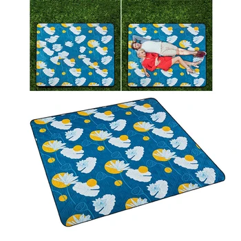 

1pc Lotus Printing Pattern Foldable Portable Thickened Picnic Mat Beach Cushion Picnic Blanket for Camping