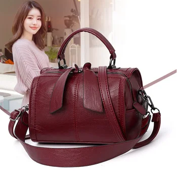 

1 PC Korean PU Leather Women Shoulder Bag Ladies Top-handle Handbag Girls Fashion Messenger Shoulder Bag Dropship New Arrival