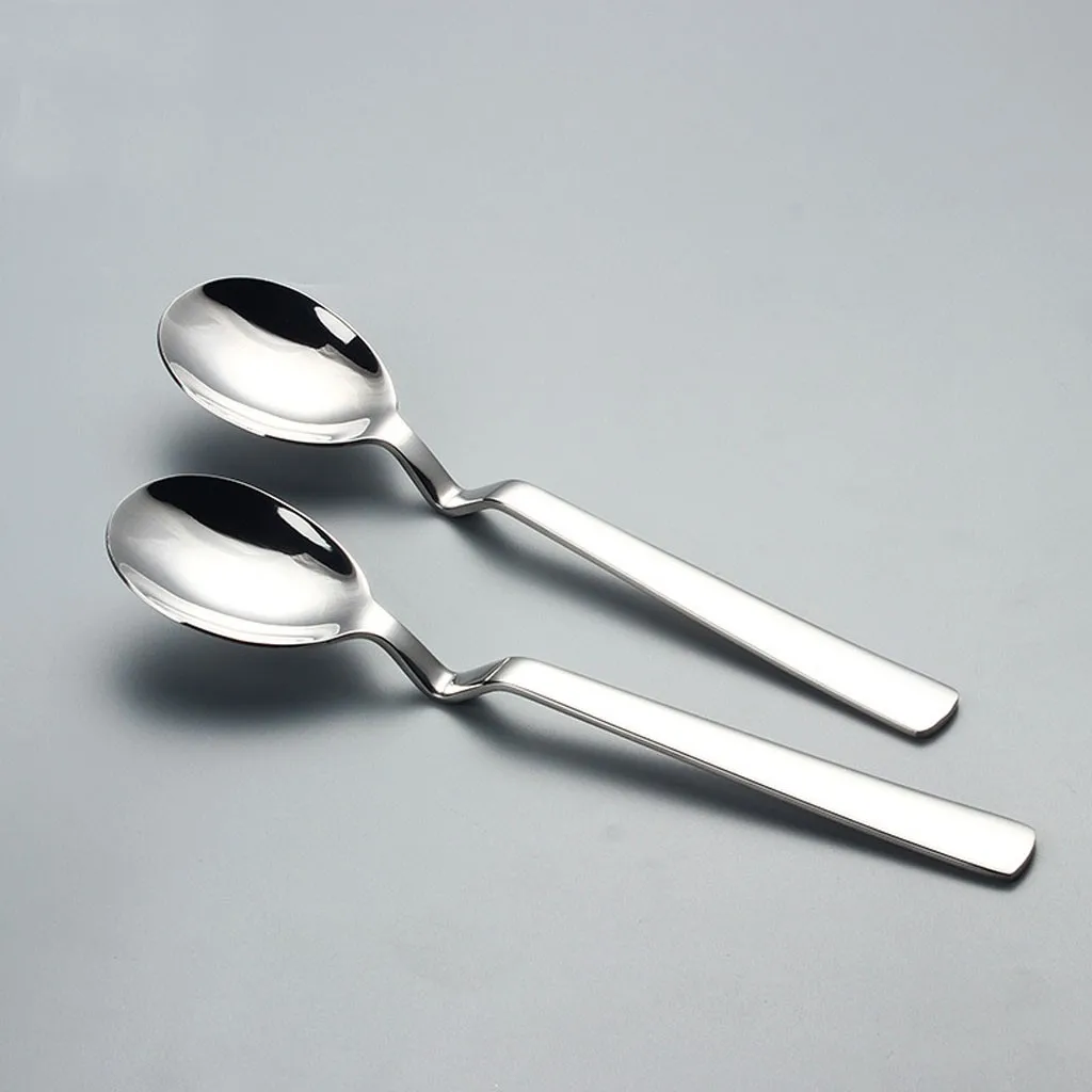 Creative Curving Silver Stainless Steel Metal Flatware Spoon Meal spoon hanging cup spoon dessert awl 19×4cm hygiene new 107