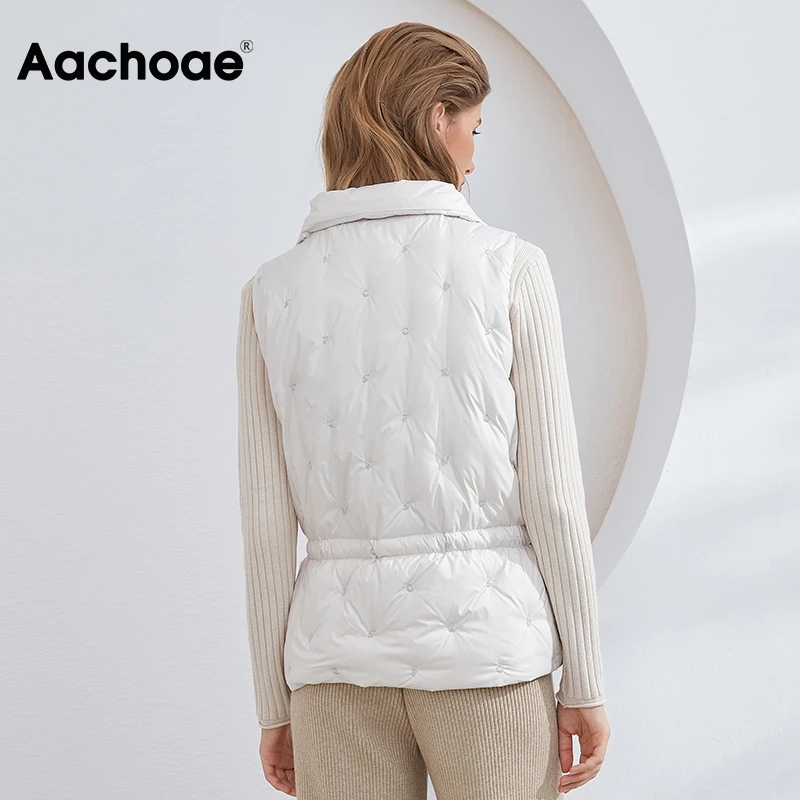 Aachoae 2020 Women's Ultra Light Down Vest Solid