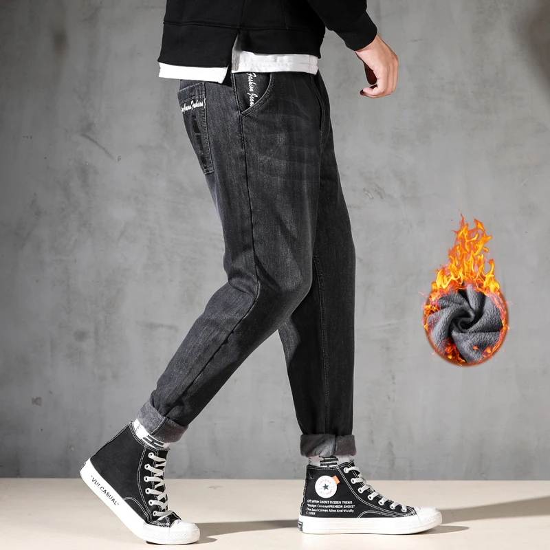 Flash Sale Fashion New Light Velvet Core Casual Pants Men's Ankle Length Casual Pants Men's Loose Large Size Pants Keep warm Plus size 7XL