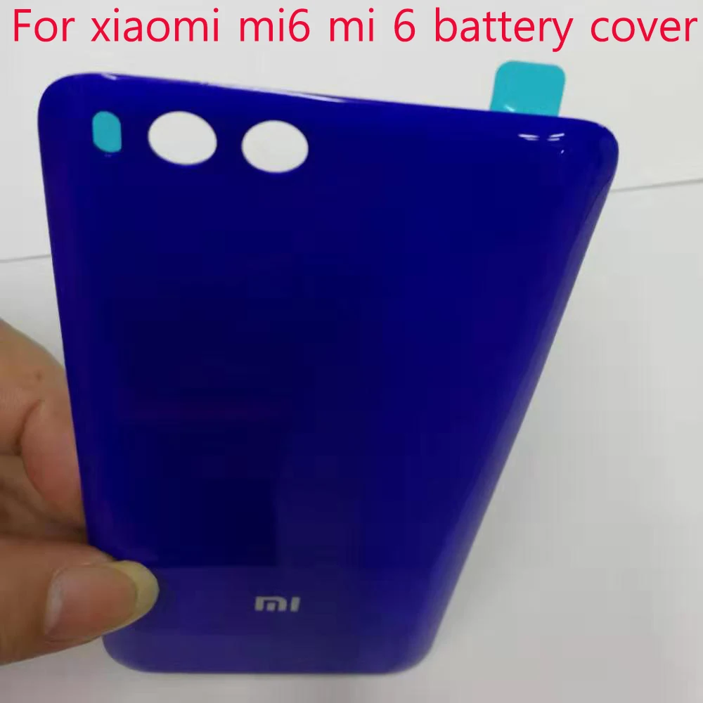 Корпус для Xiaomi mi 6 mi 6 M6 Xiao mi 6 пластиковая Глянцевая задняя крышка для батареи запасные части для мобильного телефона с клеем