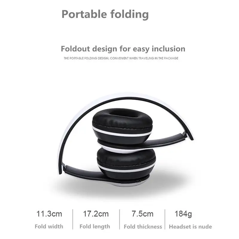HIFI Stereo Foldable Wireless Headphones Bluetooth Headset with mic support SD card For iPhone Samsung Huawei Xiaomi PC PS4