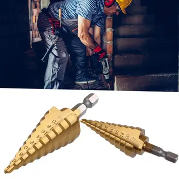 

HSS Steel Titanium Coated 4-22mm Step Cone Drill Bit Metal Conical Cutter