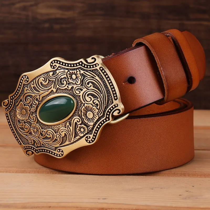 2020 new designer belt men high quality belts for men leaf flower 3.8 cm wide strap girdle full grain 100% genuine leather cow