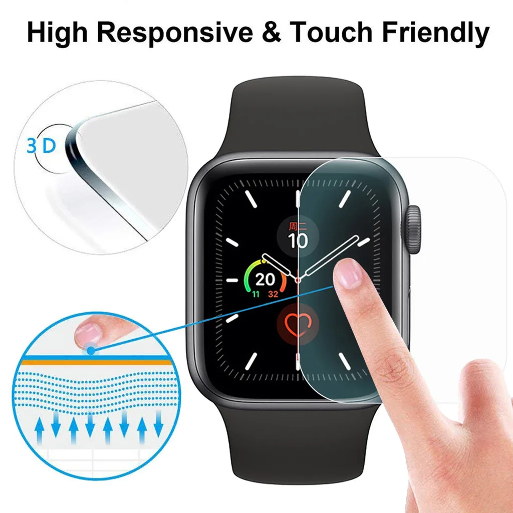Mosunx Защита экрана для Apple Watch 40 мм 44 серия 5 3 1 защита от царапин iWatch мягкая TPU HD