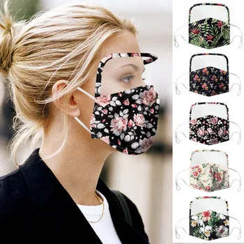 

1PC Protective Face Mask With Clear Window Washable Detachable Eyes Shield Mask Unisex Reusable Dustproof Mouth Mask Mondkapjes
